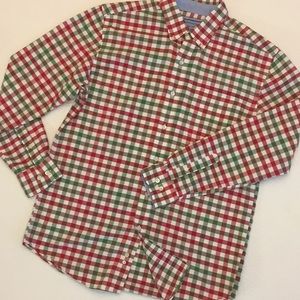 Red and Green plaid oxford shirt
